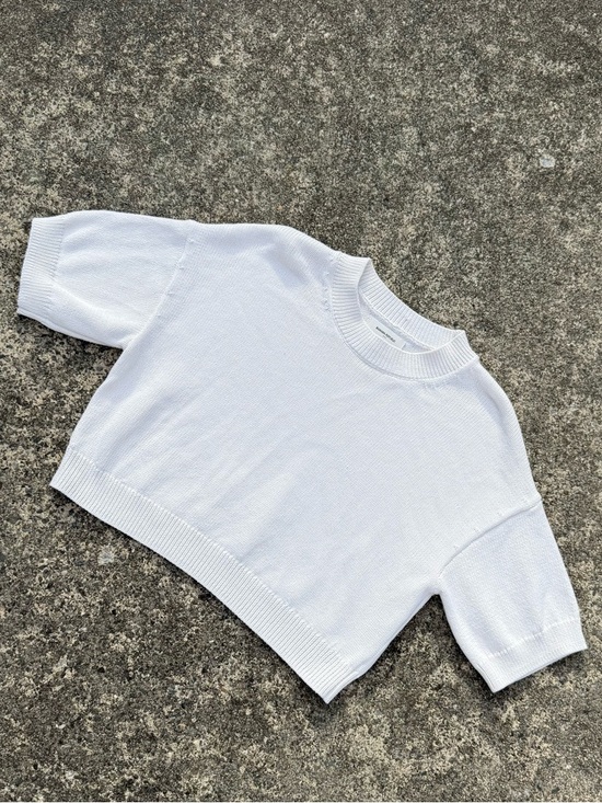 Banana Republic Sweaters - Banana Republic Kids White Short-Sleeve Knit Sweater